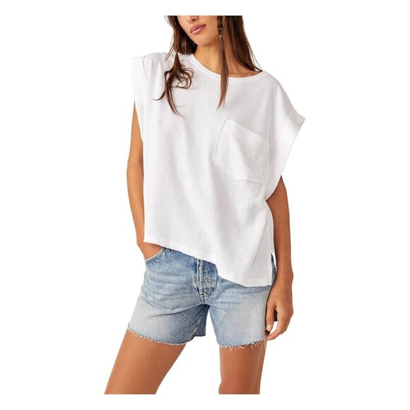 Free People Tops - FREE PEOPLE Our Time T-Shirt in Ivory Size Small NWT